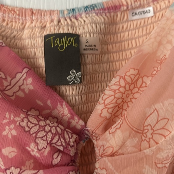 Taylor Serena patchwork chiffon maxi boho dress size 2 small NWOT - Picture 6 of 7